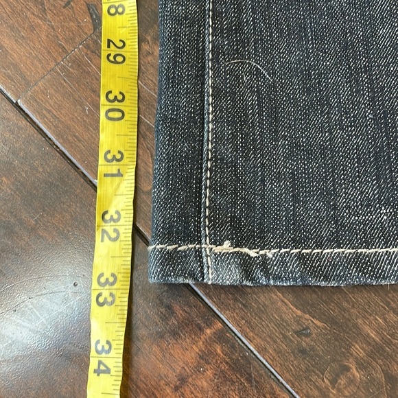 Cache Bootcut Jeans Dark wash Mid rise Gold Accents Womens 6 Y2K Stretchy - Picture 11 of 14